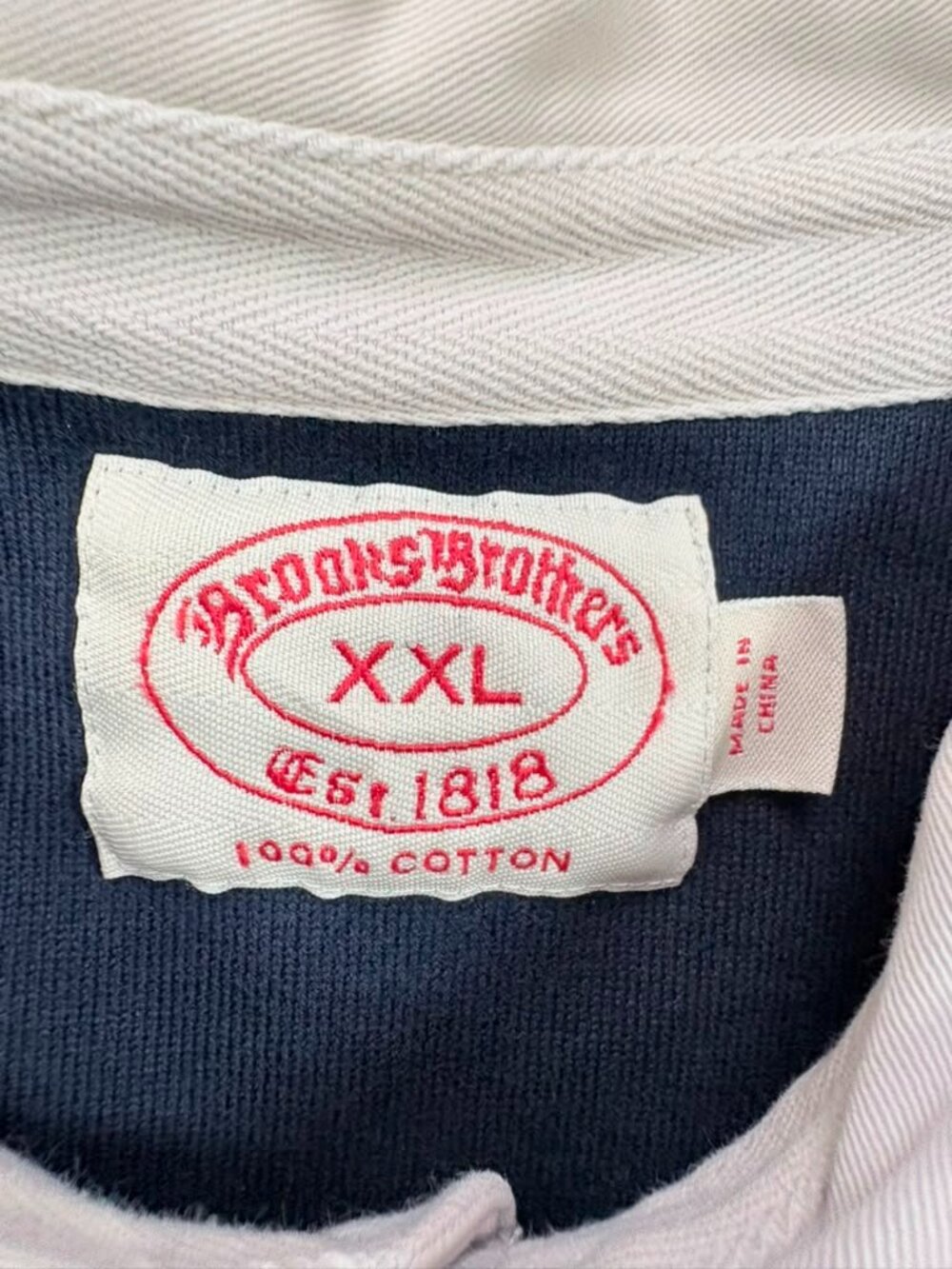 Brooks Brothers Rugby Shirt XXL Blue Stripe Long Sleeve Golden Fleece - Picture 3 of 10